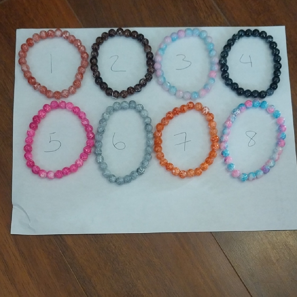 Pick Your Number, Stretch Beaded Bracelet